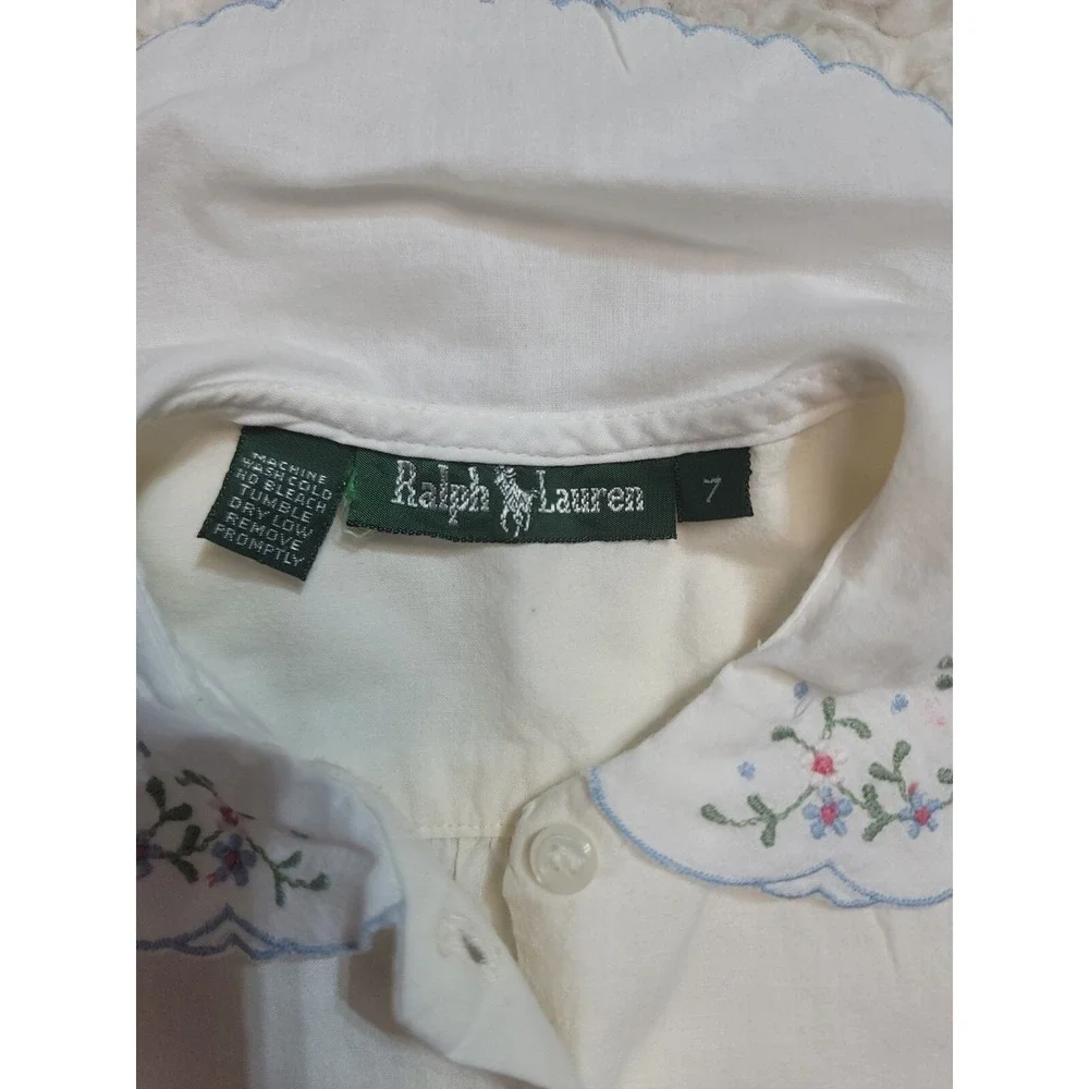 Vintage Ralph Lauren‎ Girls Pants Shirt Hi-rise Red 6-7 Button Mom Lot Of 2